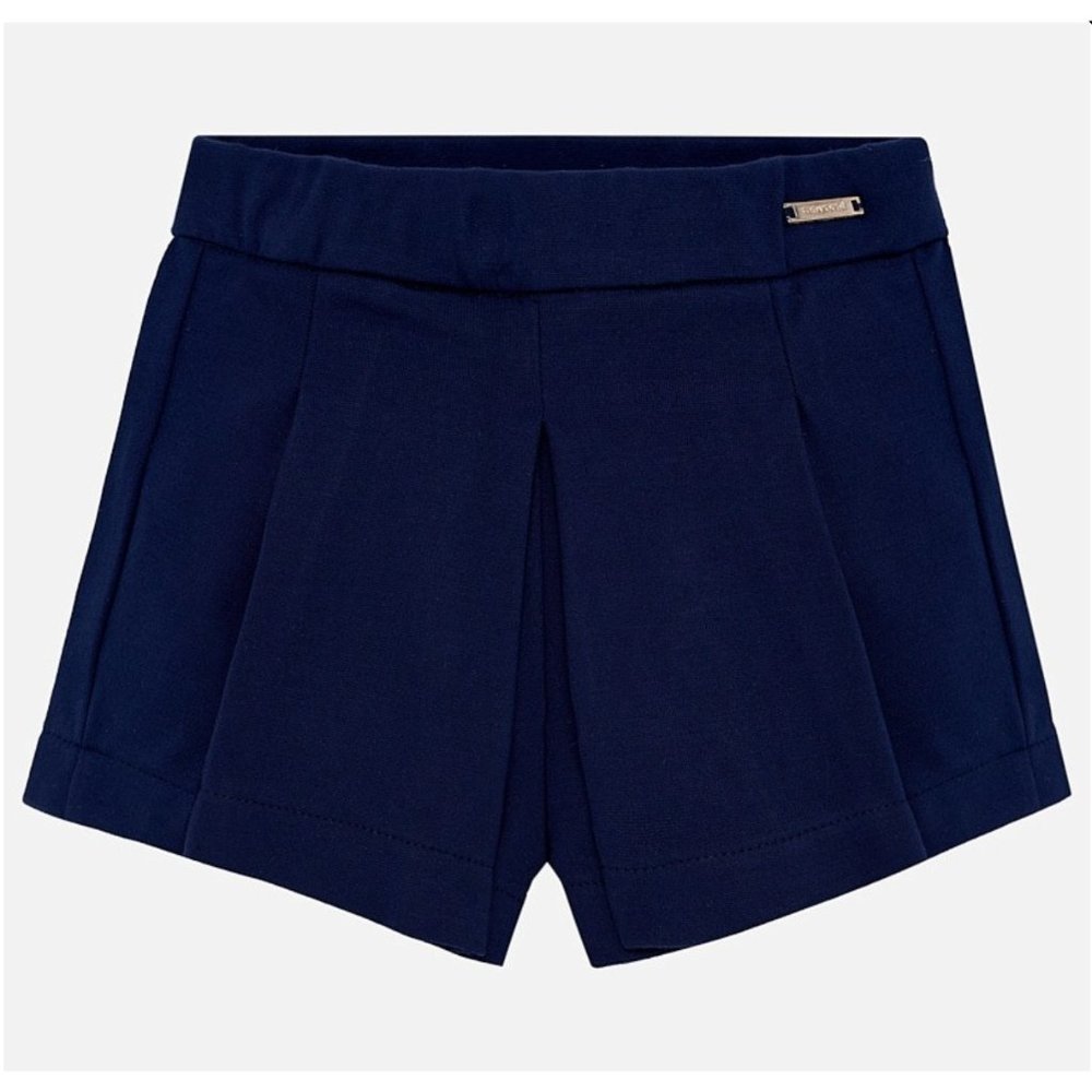 NWT Mayoral 1222 Baby Girl Navy Shorts With Pleats Adjustable Waistband